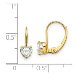 Load image into Gallery viewer, 14K Yellow Gold Madi K CZ Heart Leverback Earrings
