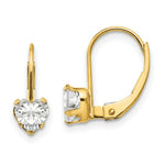 Load image into Gallery viewer, 14K Yellow Gold Madi K CZ Heart Leverback Earrings
