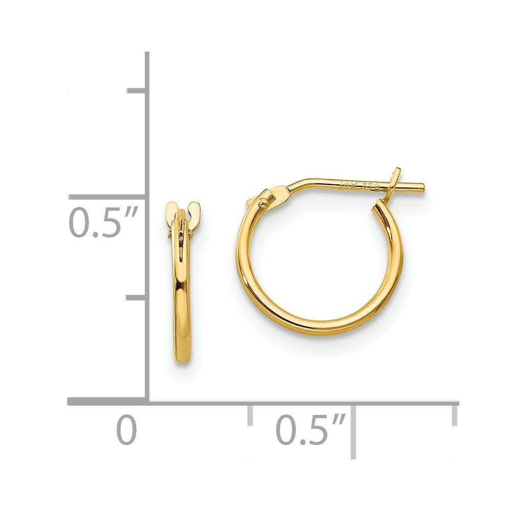 14K Yellow Gold Madi K Collection 1mm Hoop Earrings