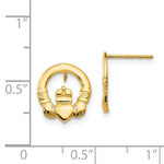 Load image into Gallery viewer, 14K Yellow Gold Madi K Claddagh Post Earrings
