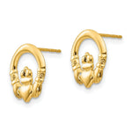 Load image into Gallery viewer, 14K Yellow Gold Madi K Claddagh Post Earrings
