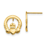 Load image into Gallery viewer, 14K Yellow Gold Madi K Claddagh Post Earrings
