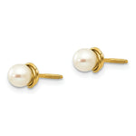 Load image into Gallery viewer, 14K Yellow Gold Madi K 3mm Freshwater Cultured Pearl Love Knot Post Earrings
