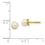 Load image into Gallery viewer, 14K Yellow Gold Madi K 3mm Freshwater Cultured Pearl Love Knot Post Earrings
