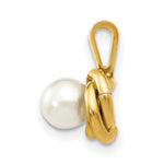Load image into Gallery viewer, 14k Yellow Gold Madi K 4mm Freshwater Cultured Pearl Love Knot Pendant

