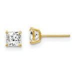 Load image into Gallery viewer, 14K Yellow Gold Madi K CZ Stud Post Earrings
