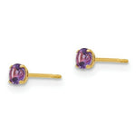 Load image into Gallery viewer, 14K Yellow Gold Madi K Round Amethyst 3mm Post Earrings

