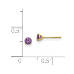 Load image into Gallery viewer, 14K Yellow Gold Madi K Round Amethyst 3mm Post Earrings
