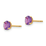 Load image into Gallery viewer, 14K Yellow Gold Madi K Round Amethyst 5mm Post Earrings

