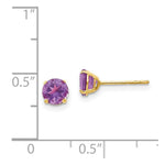 Load image into Gallery viewer, 14K Yellow Gold Madi K Round Amethyst 5mm Post Earrings
