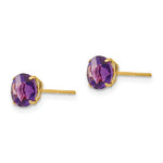 Load image into Gallery viewer, 14K Yellow Gold Madi K Round Amethyst 6mm Post Earrings
