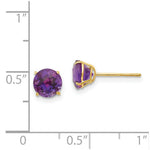 Load image into Gallery viewer, 14K Yellow Gold Madi K Round Amethyst 6mm Post Earrings
