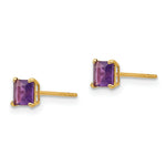 Load image into Gallery viewer, 14K Yellow Gold Madi K Amethyst 4mm Square Post Earrings
