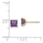 Load image into Gallery viewer, 14K Yellow Gold Madi K Amethyst 5mm Square Post Earrings
