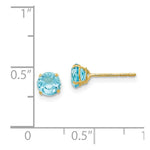 Load image into Gallery viewer, 14K Yellow Gold Madi K Round Blue Topaz 5mm Post Earrings
