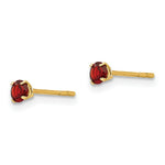Load image into Gallery viewer, 14K Yellow Gold Madi K Round Garnet 3mm Post Earrings
