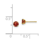 Load image into Gallery viewer, 14K Yellow Gold Madi K Round Garnet 4mm Post Earrings
