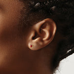 Load image into Gallery viewer, 14K Yellow Gold Madi K Garnet 4mm Square Post Earrings
