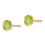 Load image into Gallery viewer, 14K Yellow Gold Madi K Round Peridot 6mm Post Earrings
