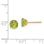 Load image into Gallery viewer, 14K Yellow Gold Madi K Round Peridot 6mm Post Earrings
