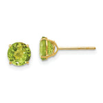 Load image into Gallery viewer, 14K Yellow Gold Madi K Round Peridot 6mm Post Earrings
