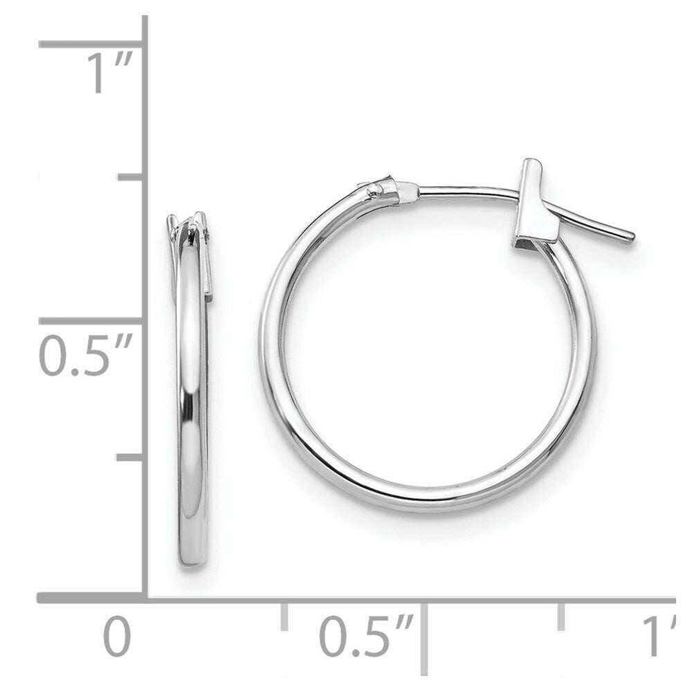 14K White Gold Madi K 15mm Hoop Earrings