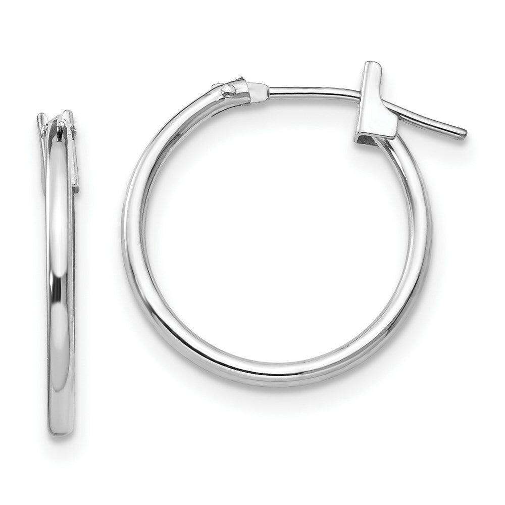 14K White Gold Madi K 15mm Hoop Earrings