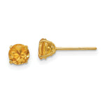 Load image into Gallery viewer, 14K Yellow Gold Madi K Round Citrine 5mm Post Earrings
