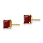 Load image into Gallery viewer, 14K Yellow Gold Madi K Ruby 5mm Square Post Earrings
