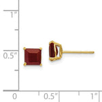Load image into Gallery viewer, 14K Yellow Gold Madi K Ruby 5mm Square Post Earrings
