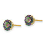 Load image into Gallery viewer, 14K Yellow Gold Madi K Round Mystic Topaz 6mm Post Earrings
