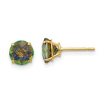 Load image into Gallery viewer, 14K Yellow Gold Madi K Round Mystic Topaz 6mm Post Earrings
