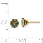 Load image into Gallery viewer, 14K Yellow Gold Madi K Round Mystic Topaz 6mm Post Earrings
