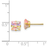 Load image into Gallery viewer, 14K Yellow Gold Madi K Multi-color CZ 6mm Square Post Earrings
