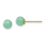 Load image into Gallery viewer, 14K Yellow Gold Madi K 5mm Green Natural Stone Post Earrings
