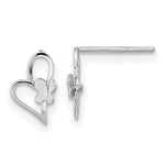 Load image into Gallery viewer, 14K White Gold Madi K Heart W/Butterfly Post Earrings

