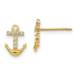 Load image into Gallery viewer, 14K Yellow Gold Madi K CZ Anchor Post Earrings
