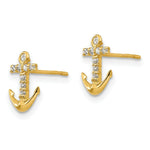Load image into Gallery viewer, 14K Yellow Gold Madi K CZ Anchor Post Earrings
