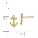 Load image into Gallery viewer, 14K Yellow Gold Madi K CZ Anchor Post Earrings
