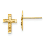 Load image into Gallery viewer, 14K Yellow Gold Madi K Crucifix Post Earrings

