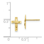 Load image into Gallery viewer, 14K Yellow Gold Madi K Crucifix Post Earrings
