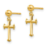 Load image into Gallery viewer, 14K Yellow Gold Madi K Cross Dangle Post Earrings
