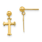 Load image into Gallery viewer, 14K Yellow Gold Madi K Cross Dangle Post Earrings
