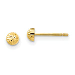 Load image into Gallery viewer, 14K Yellow Gold Madi K Diamond Cut 3mm Half-Ball Post Earrings
