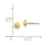 Load image into Gallery viewer, 14K Yellow Gold Madi K Diamond Cut 4mm Half-Ball Post Earrings
