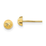 Load image into Gallery viewer, 14K Yellow Gold Madi K Diamond Cut 4mm Half-Ball Post Earrings
