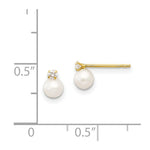 Load image into Gallery viewer, 14K Yellow Gold Madi K CZ &amp; 5mm FW Cultured Pearl Post Earrings
