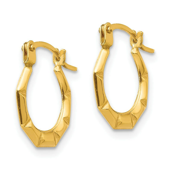 14K Yellow Gold Madi K Tiny Hollow 13mm Hoop Earrings