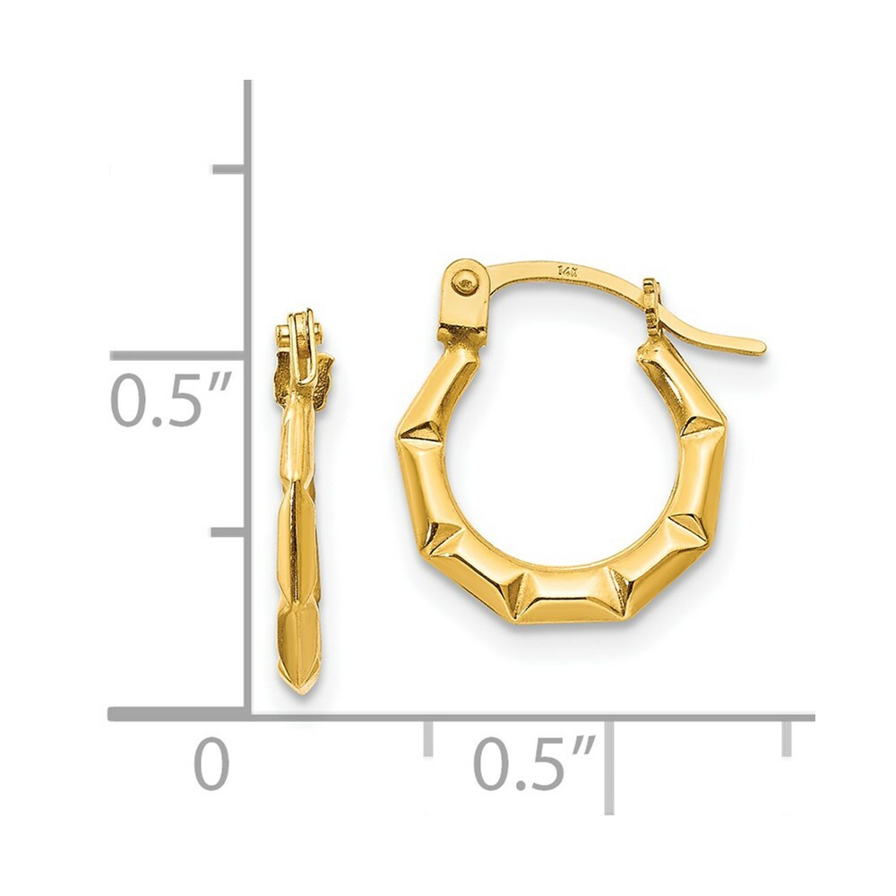 14K Yellow Gold Madi K Tiny Hollow 13mm Hoop Earrings