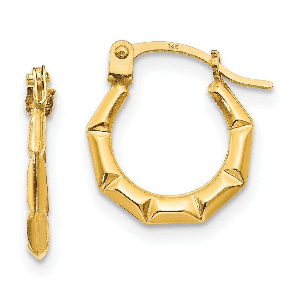14K Yellow Gold Madi K Tiny Hollow 13mm Hoop Earrings